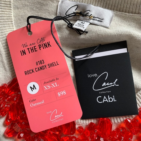 CAbi Rock Candy Shell Sweater Beaded Size: M - Picture 8 of 8